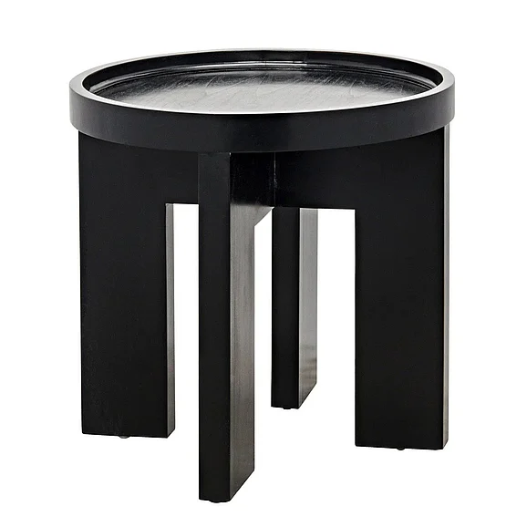 Noir Furniture Gavin Side Table in Hand Rubbed Black GTAB793HB