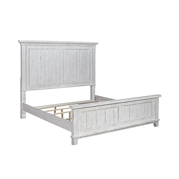 Liberty Furniture River Place Cal King Panel Bed in Riverstone White