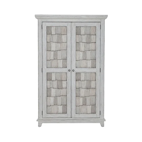 Liberty Furniture River Place Armoire in Riverstone White and Tobacco 237-BR43