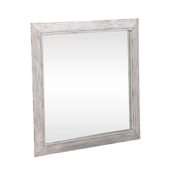 Liberty Furniture River Place Mirror in Riverstone White and Tobacco 237-BR51