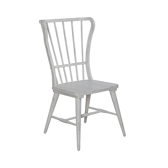 Liberty Furniture River Place Windsor Back Side Chair (Set of 2) in Riverstone White & Tobacco 237-C1000S