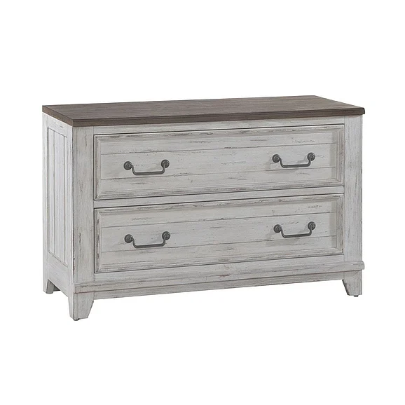 Liberty Furniture River Place Curio Base in Riverstone White & Tobacco 237-CB4490