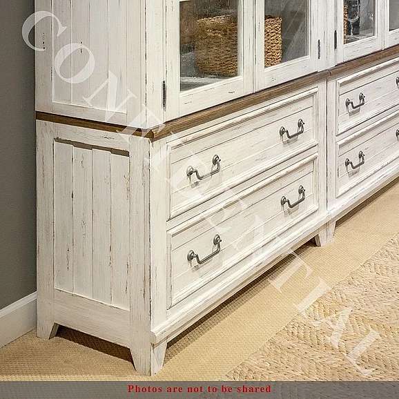 Liberty Furniture River Place Curio Base in Riverstone White & Tobacco 237-CB4490