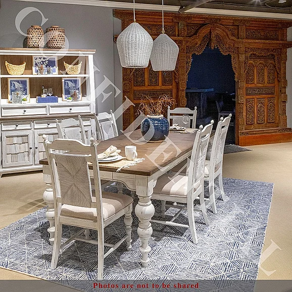 Liberty Furniture River Place 7pc Rectangular Table Set in Riverstone White & Tobacco 237-DR-7RLS