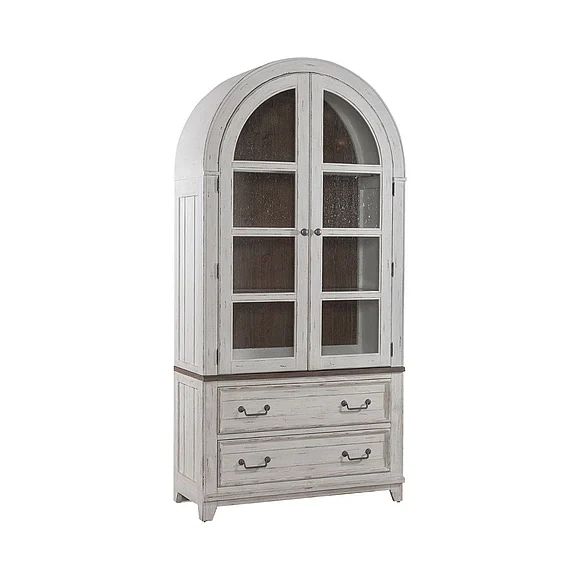 Liberty Furniture River Place Curio Cabinet in Riverstone White & Tobacco 237-DR-CC