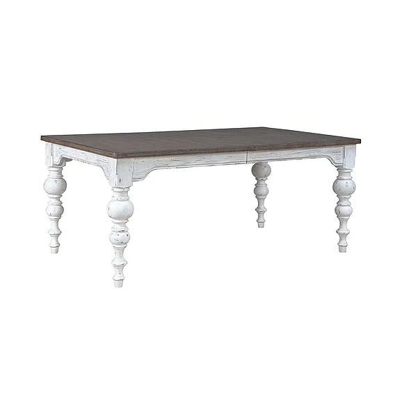 Liberty Furniture River Place Rectangular Leg Table in Riverstone White & Tobacco 237-T4290