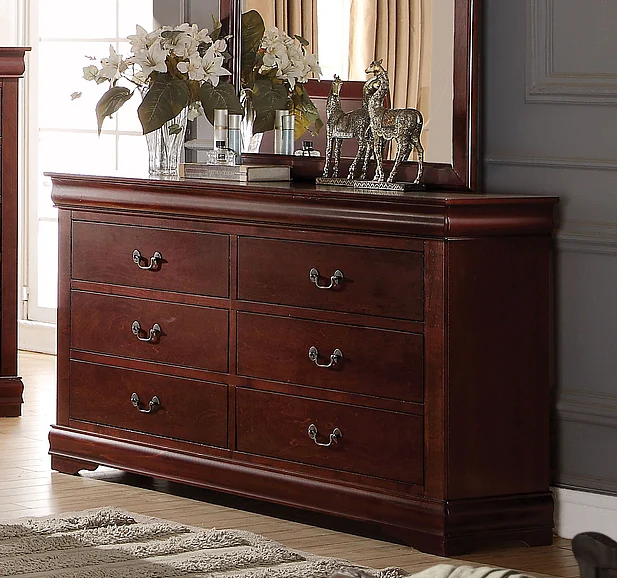 Acme Louis Philippe 6-Drawer Dresser in Cherry 23755