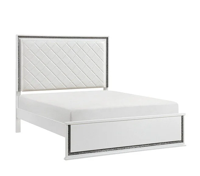 Homelegance Lumin California King Upholstered Bed in White 2390K-1CK