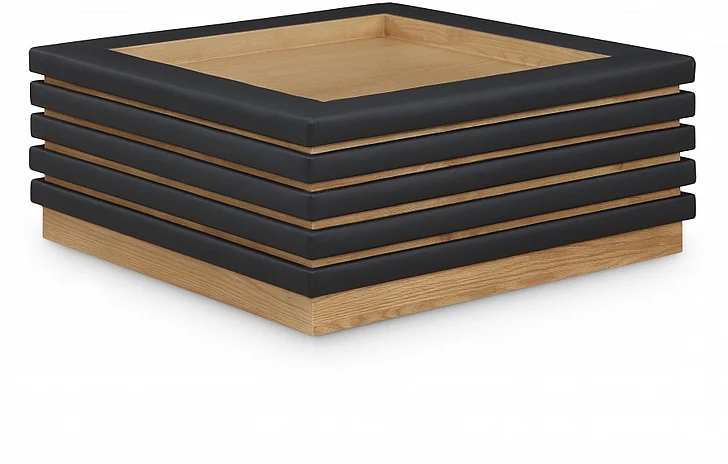 Meridian Rory Coffee Table in Black Faux Leather 210Black-CT