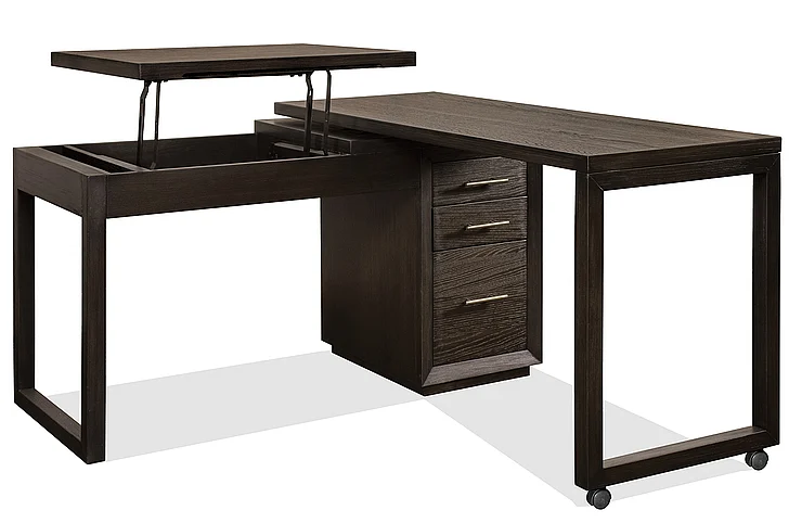 Riverside Furniture Prelude Swivel Lift-Top L-Desk in Brown 23932