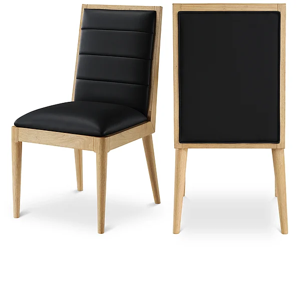 Meridian Bristol Faux Leather Dining Chair in Black Faux Leather 485Black-C