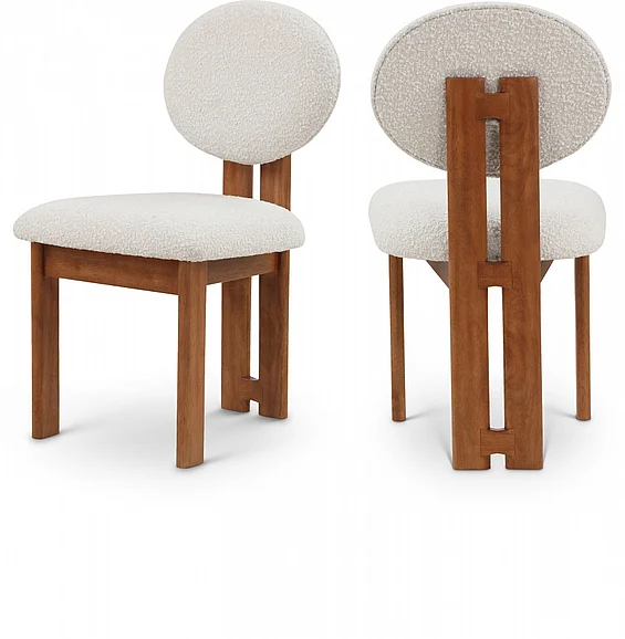 Meridian Napa Boucle Fabric Dining Chair in Cream Boucle Fabric 489Cream-C