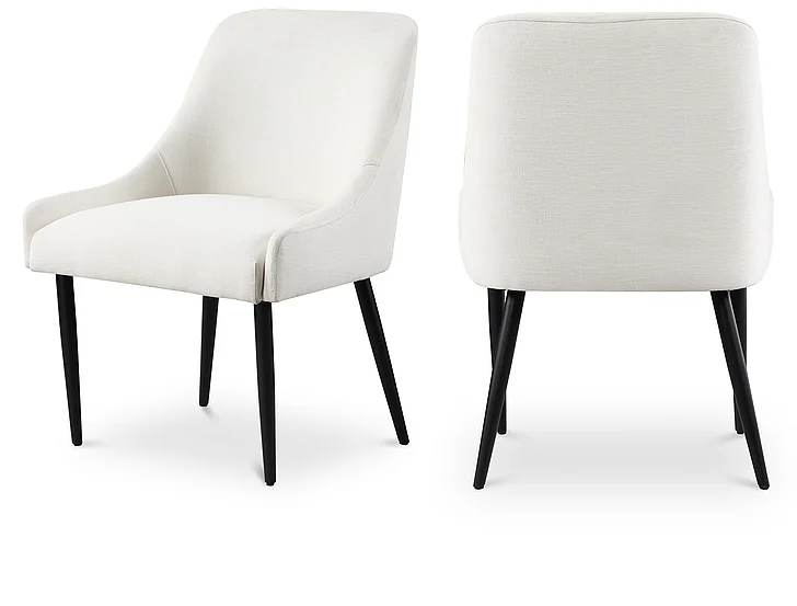 Meridian Camden Linen Textured Fabric Dining Chair in Cream Linen Textured Fabric 573Cream-C