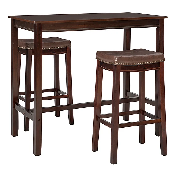 Linon Claridge 3Pc Bar Set Brown TS53BRNABCU
