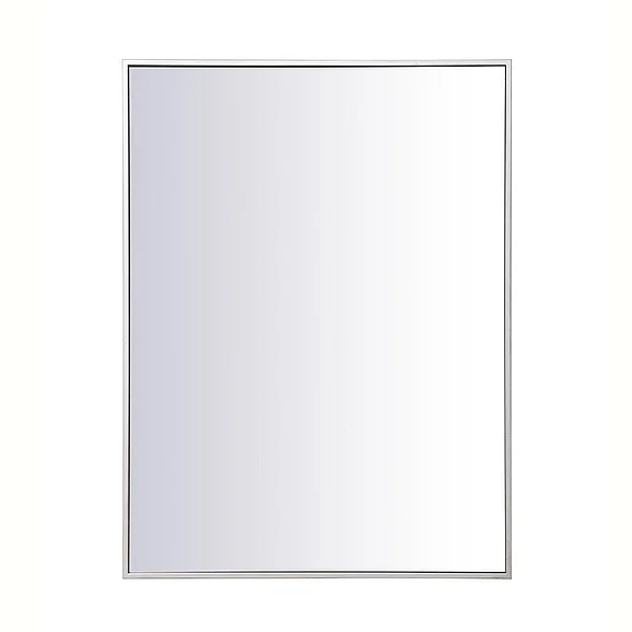 Elegant Metal Frame Rectangle Mirror 27 In. in Silver MR42736S