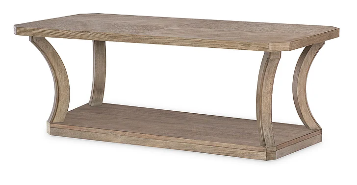 Legacy Classic Halifax Rectangular Cocktail Table with Casters in Flax and Java 2400-403