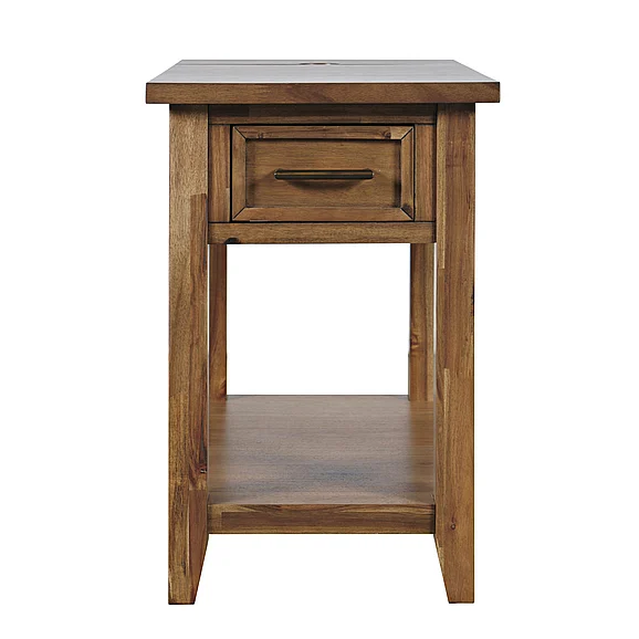 Jofran Claremont USB Table in Wire Brush Brown 2400-7