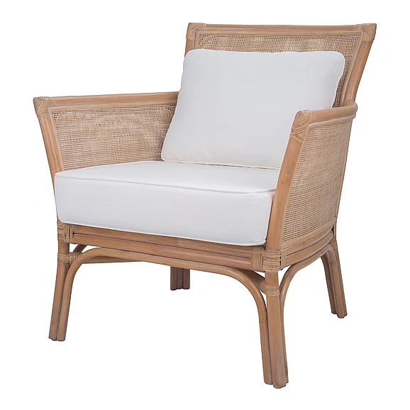 NPD Tatum Rattan Accent Arm Chair, Canary Brown 2400035