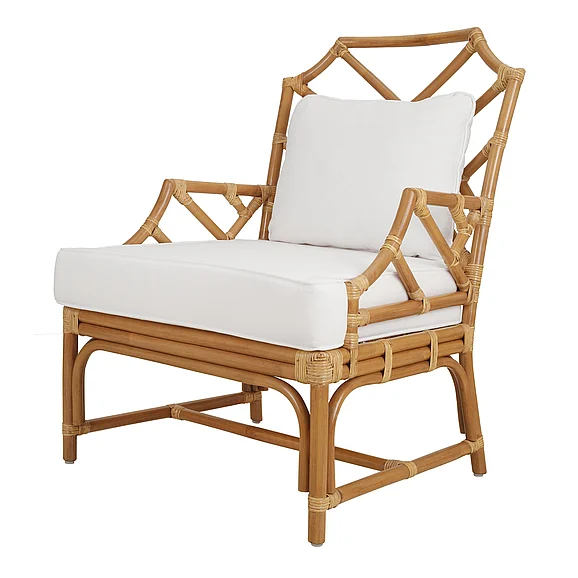 NPD Kara Rattan Accent Arm Chair, Canary Brown 2400043-CB