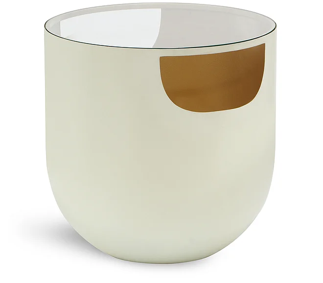Meridian Doma End Table in Cream / Gold 280-ET