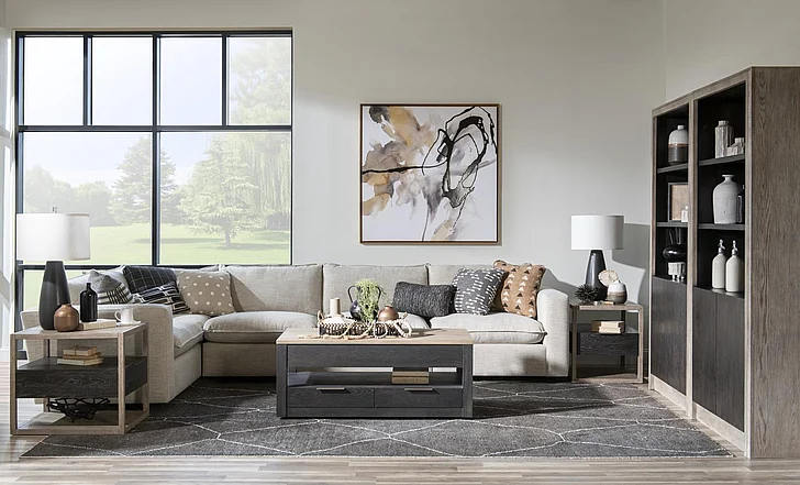 Legacy Classic Halifax 2pc Occasional Living Room Set in Flax and Java