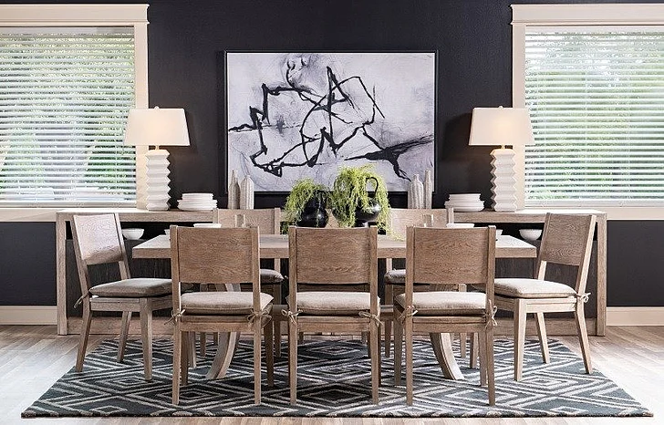 Legacy Classic Halifax 9pc Trestle Dining Room Set in Falx (Light)
