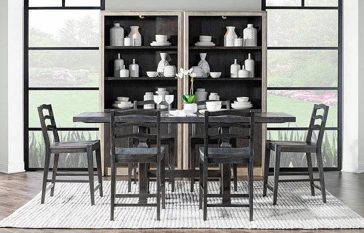 Legacy Classic Halifax 7pc Counter Height Dining Room Set in Java (Dark)