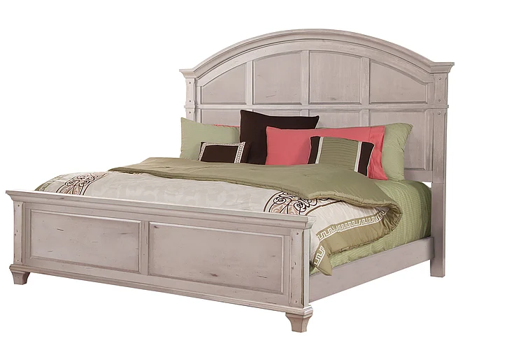 American Woodcrafters Sedona Queen Panel Bed in Cobblestone White