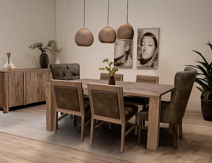 IFD Xel-Ha 5pc Rectangular Table Set in Lacquer Brown