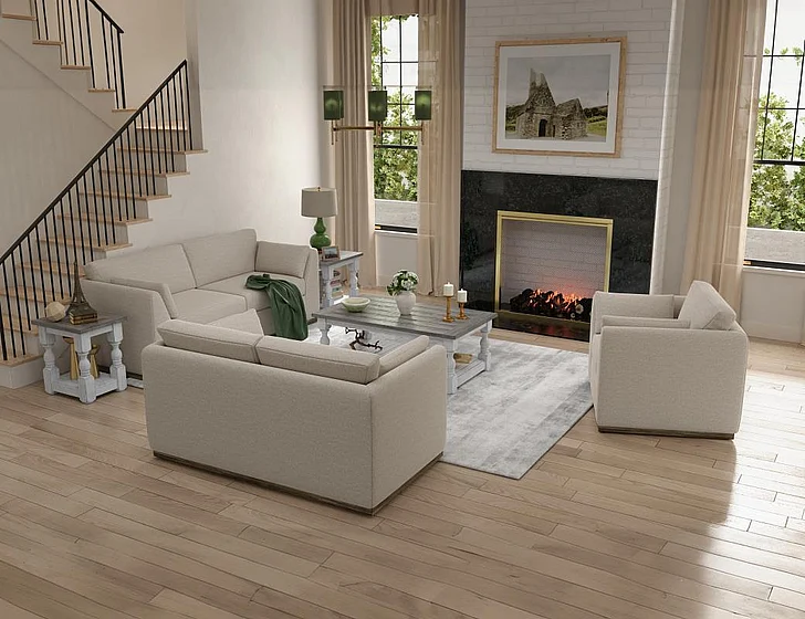 IFD Vallarta 2pc Sofa Living Room Set in Beige IUP882-161