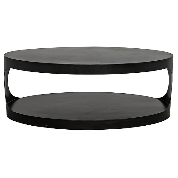 Noir Furniture Eclipse Oval Coffee Table in Black Steel GTAB132MTB