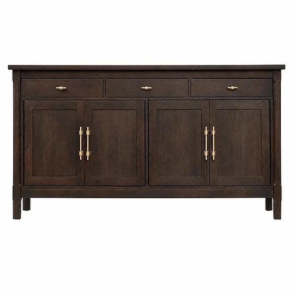 Kumu International Emma 70" Solid Wood Sideboard, Dark Brown 2410