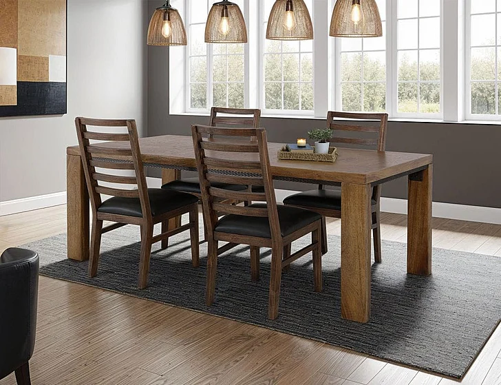 IFD Walnut 5pc Dining Table Set in Brown IFD3421
