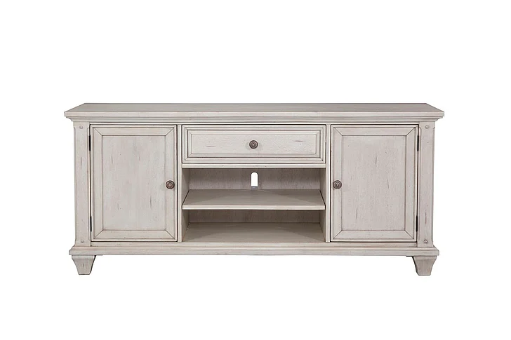 American Woodcrafters Sedona 66" Entertainment Console - Cobblestone White 2410-212