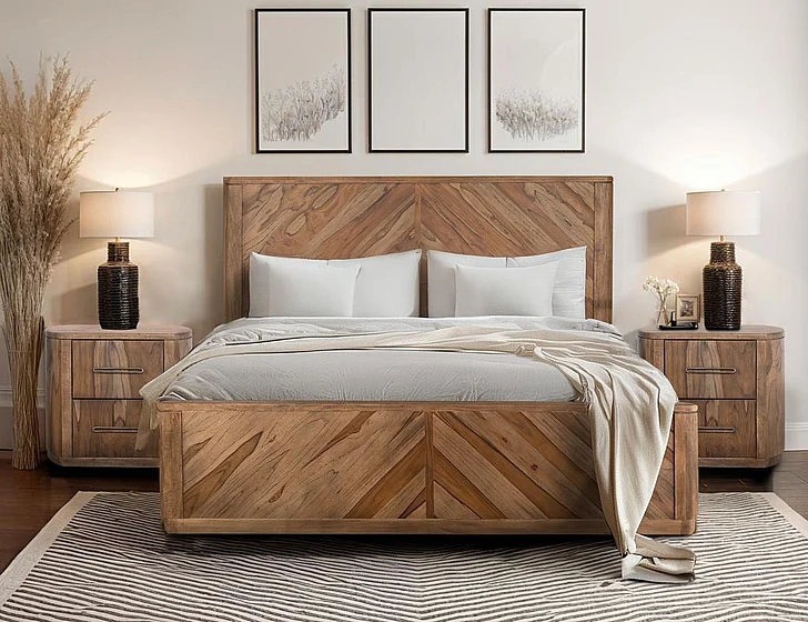 IFD Baalam 2pc Panel Bedroom Set in Brown
