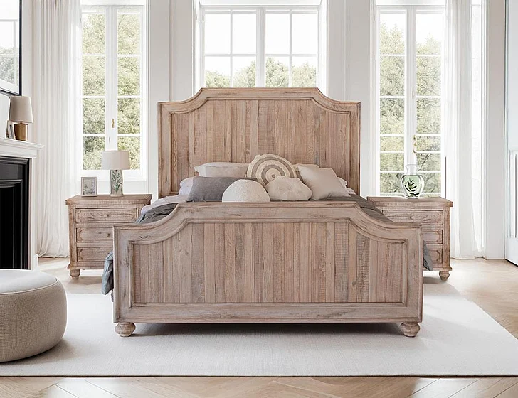 IFD Aruba Natural 2pc Panel Bedroom Set in Drift Sand