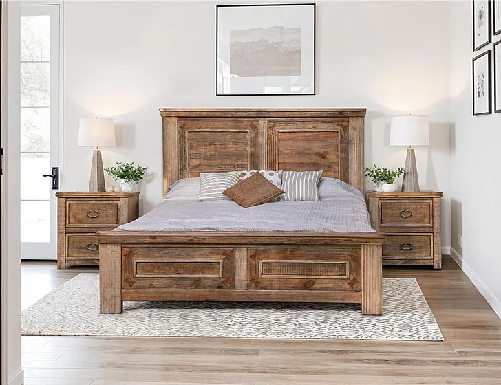 IFD Natural Teca 2pc Bedroom Set in Brown