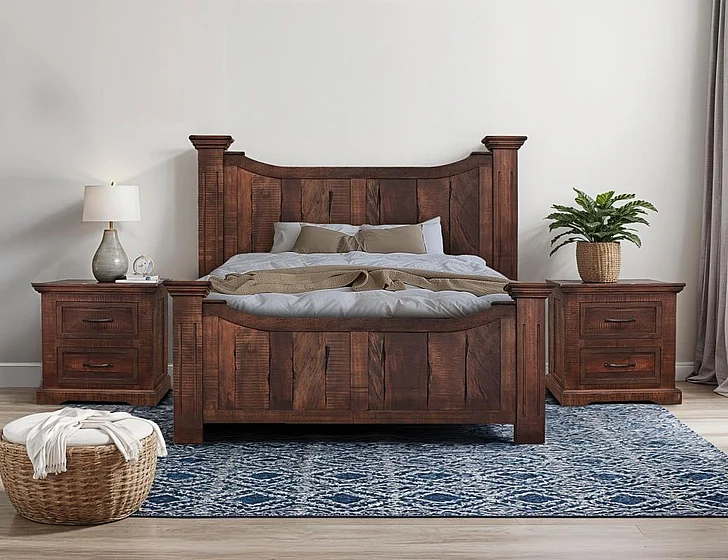 IFD Madeira 2pc Platform Bedroom Set in Rich Brown