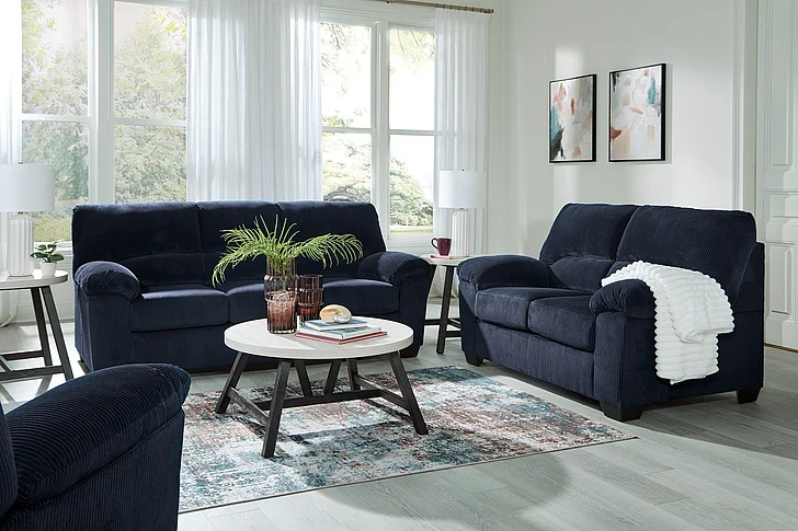SimpleJoy 3-Piece Living Room Set in Navy