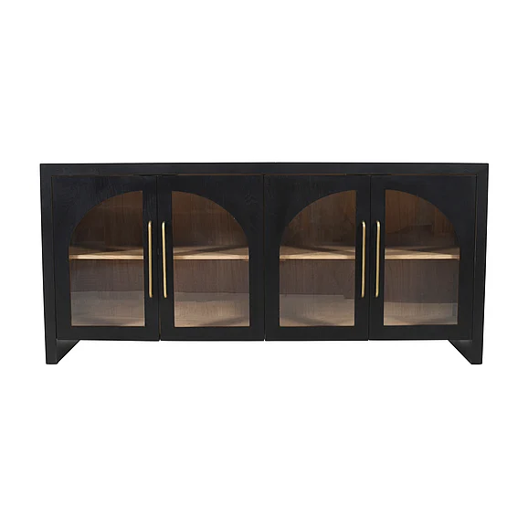 Jofran Archimedes 4 Door Console in Black 2433-70