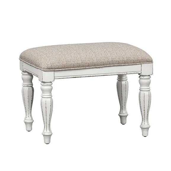 Liberty Magnolia Manor Accent Bench in Antique White 244-AB9001