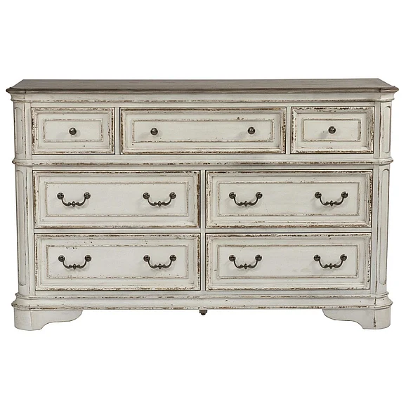 Liberty Magnolia Manor Seven Drawer Dresser in Antique White 244-BR31