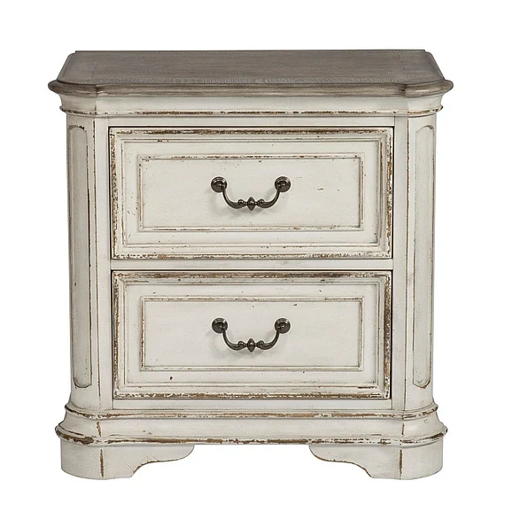 Liberty Magnolia Manor Two Drawer Nightstand in Antique White 244-BR61