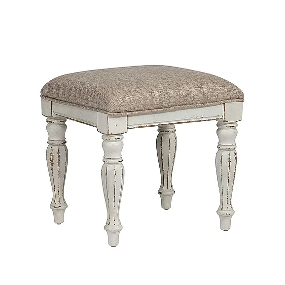 Liberty Magnolia Manor Vanity Stool in Antique White 244-BR99