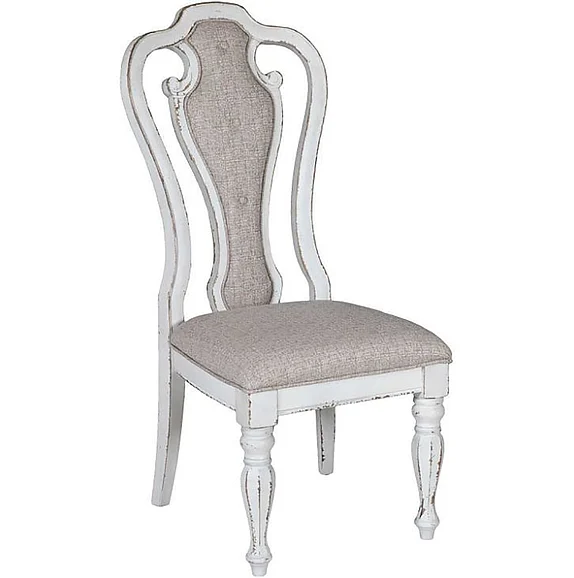 Liberty Furniture Magnolia Manor Upholstered Splat Back Side Chair in Antique White (Set of 2)