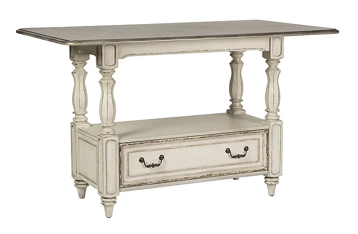 Liberty Furniture Magnolia Manor Gathering Table in Antique White 244-GT3660