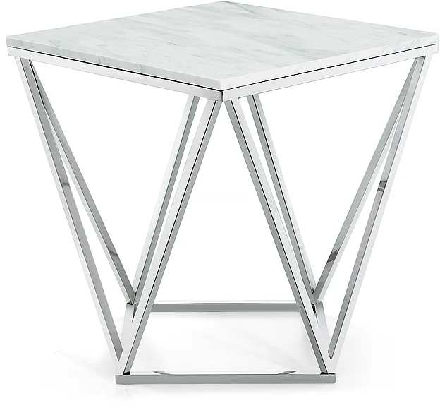 Meridian Furniture Skyler End Table in Chrome 244-E