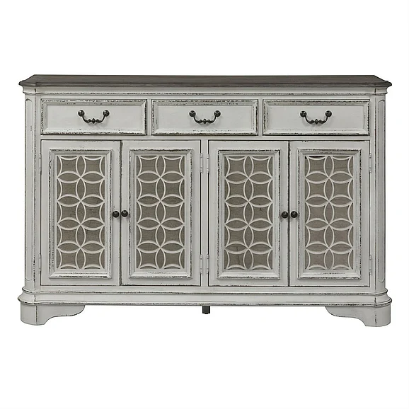Liberty Furniture Magnolia Manor Hall Buffet in Antique White 244-HB6642