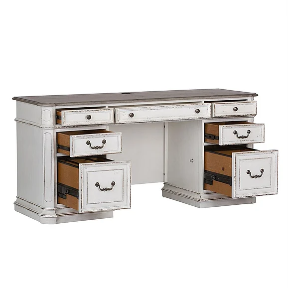 Liberty Magnolia Manor Credenza in Antique White