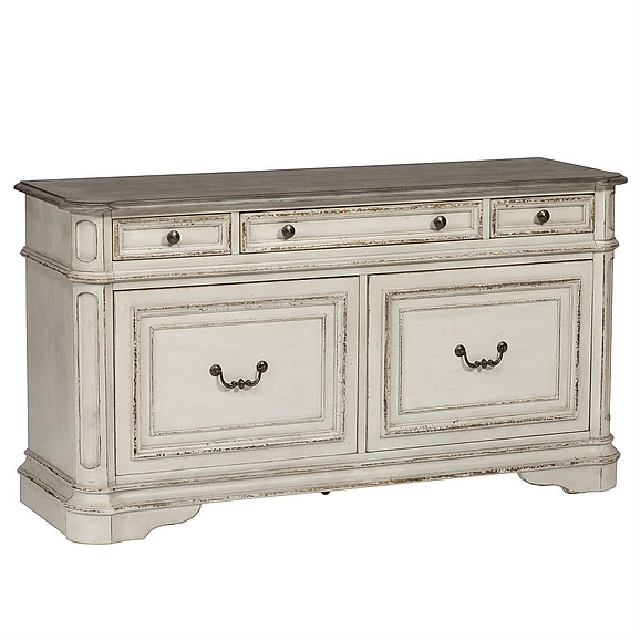 Liberty Magnolia Manor Credenza in Antique White 244-HO121